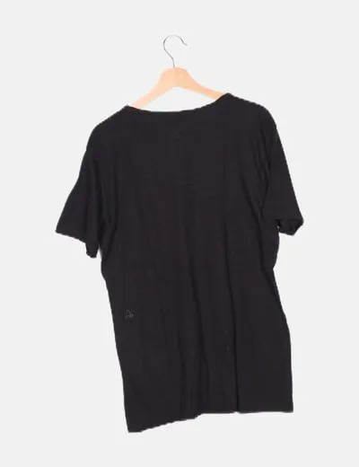 Eleven Paris Camiseta negra print dibujo