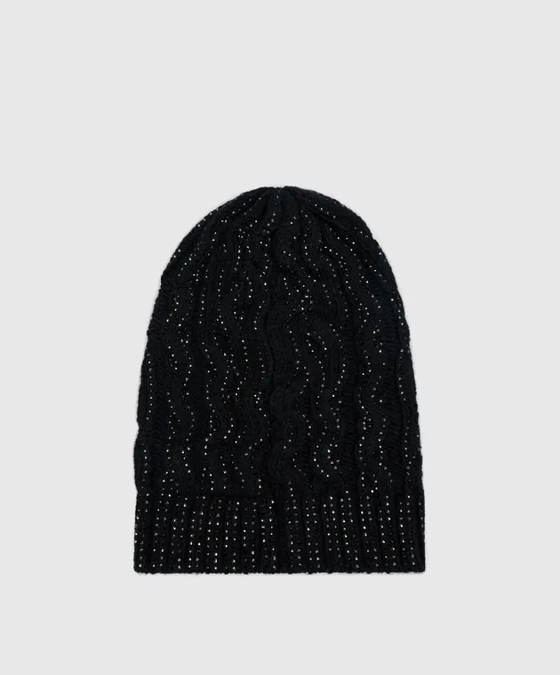 Ermanno Scervino Black cap with crystals