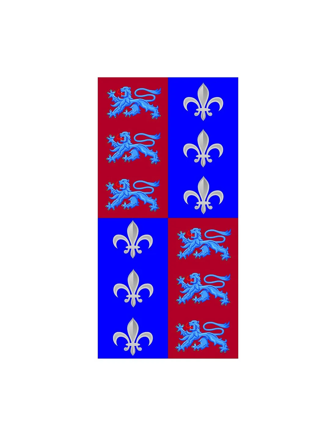 Estandarte Cuartelado Leones Flor de Lys