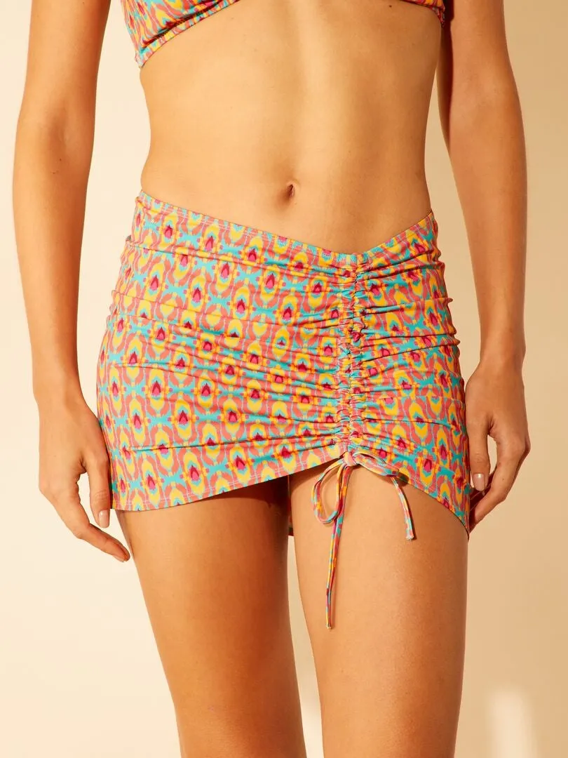 FALDA DE PLAYA ESTAMPADA  NARANJA
