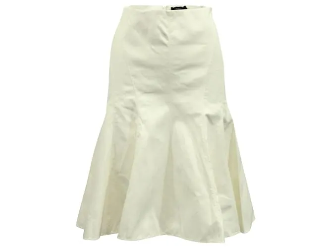 Falda Theory Fit & Flare sirena en algodón color crema Blanco Crudo 