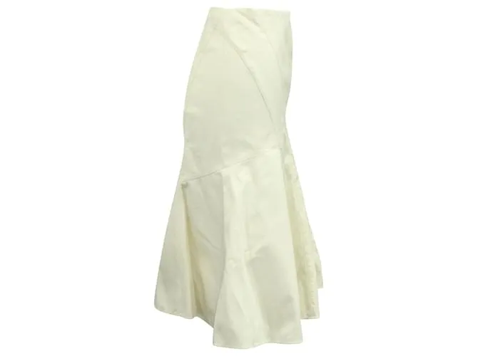 Falda Theory Fit & Flare sirena en algodón color crema Blanco Crudo 