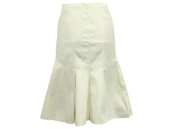 Falda Theory Fit & Flare sirena en algodón color crema Blanco Crudo 