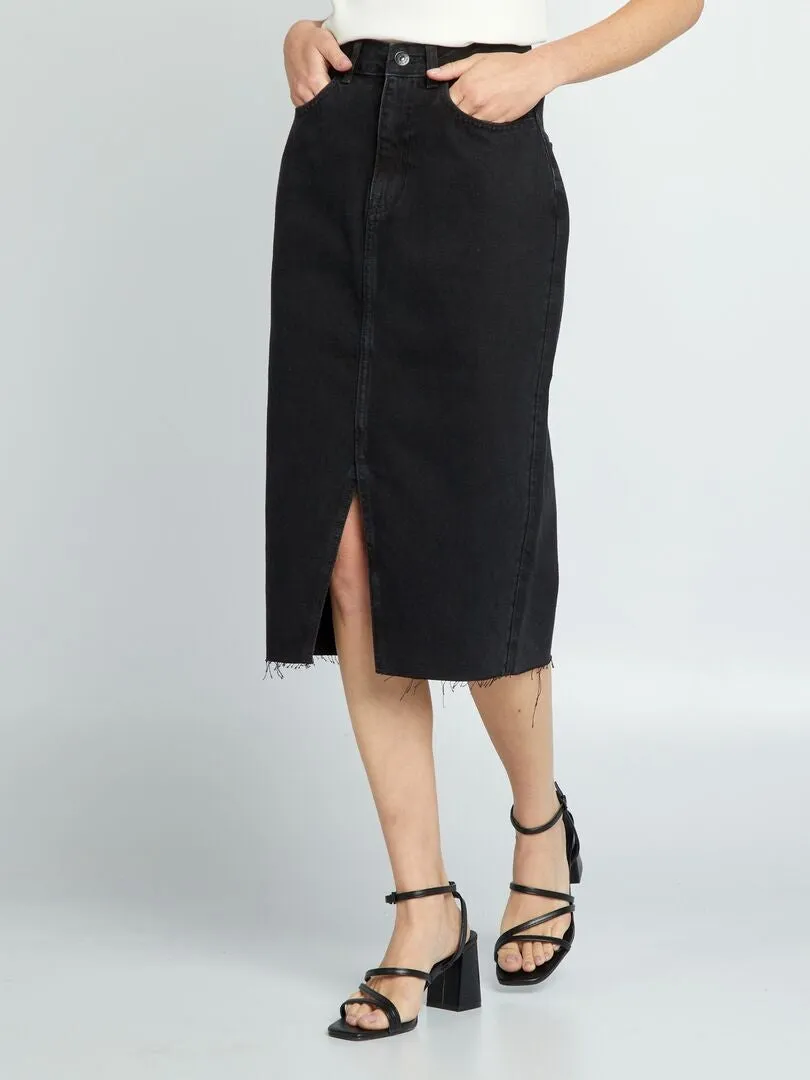 FALDA VAQUERA LARGA  NEGRO
