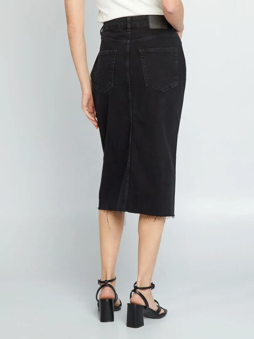FALDA VAQUERA LARGA  NEGRO