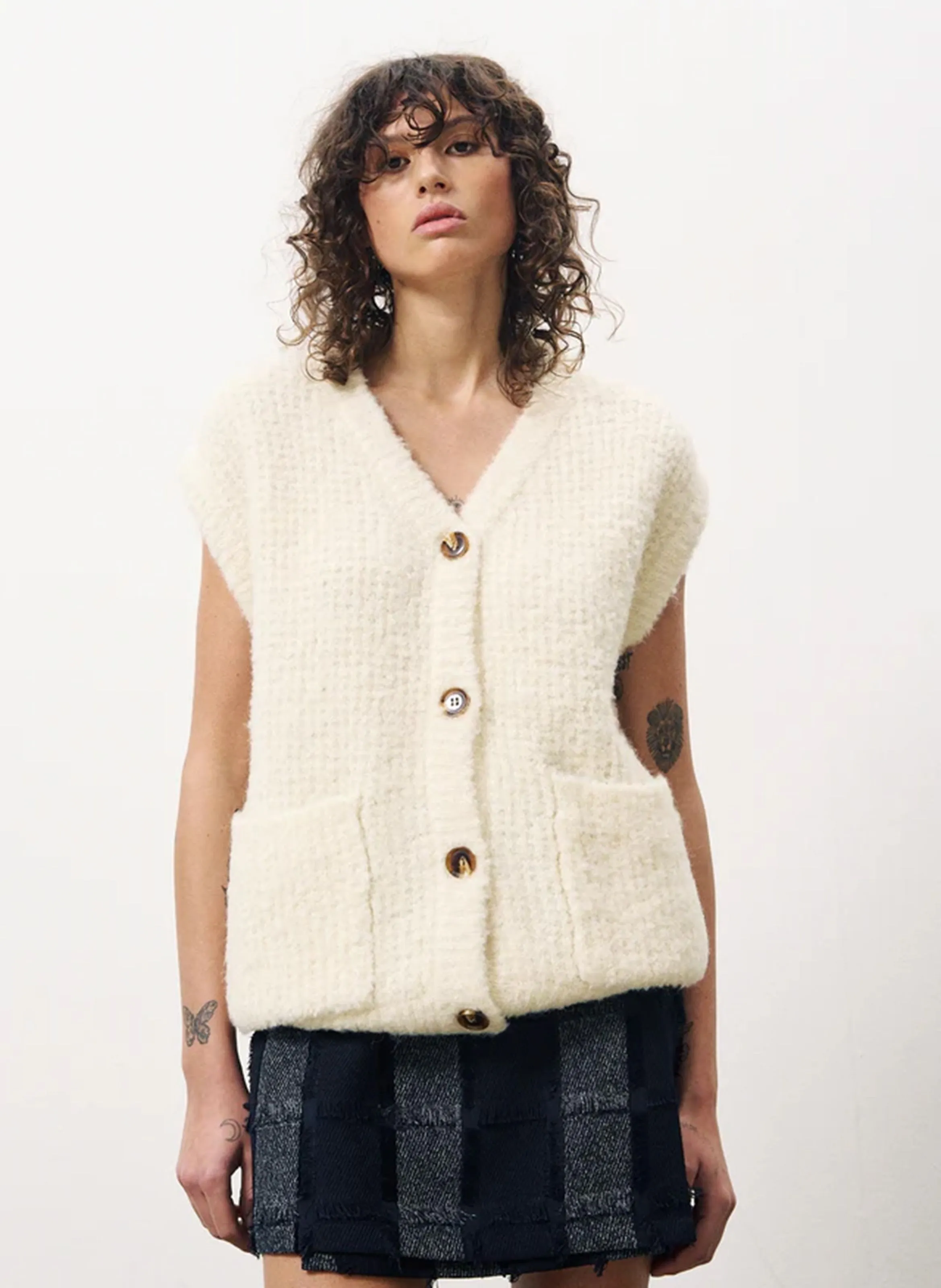 FRNCH ROMANE  FALDA CORTA CRUZADA EN AZUL