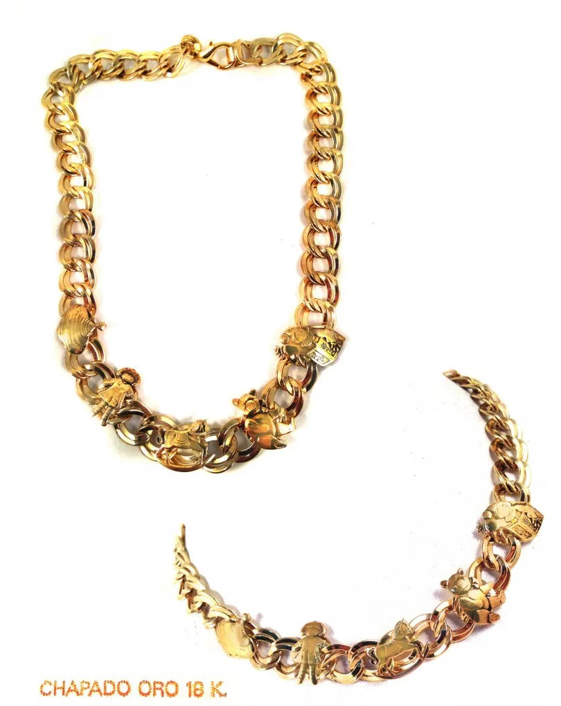 GARGANTILLA CHAOPADA ORO, CON MOTIVOS, LARGO 45CM, ANCHO CADENA:1CM