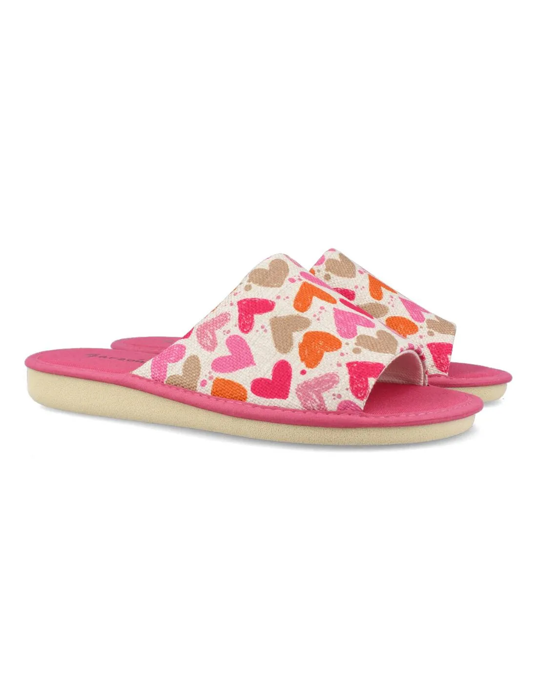 GARZóN  ZAPATILLAS CASA MUJER CORAZONES ROSA