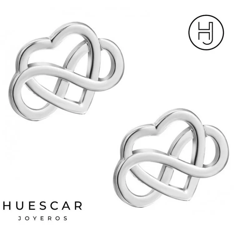 Gemelos plata de ley Corazon infinito