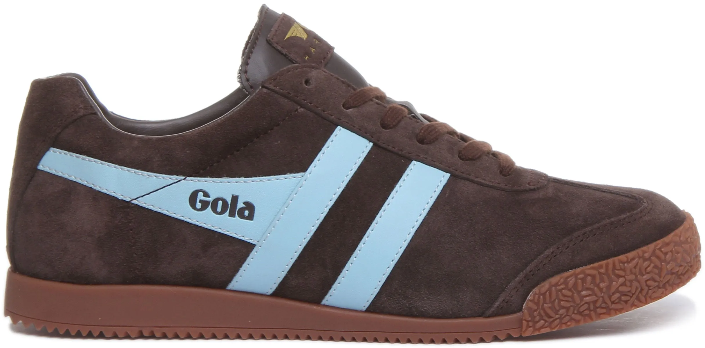 Gola Classics Harrier Low Pro Sun Black 1968 Retro Zapatillas de ante y cuero para hombre en negro y blanco