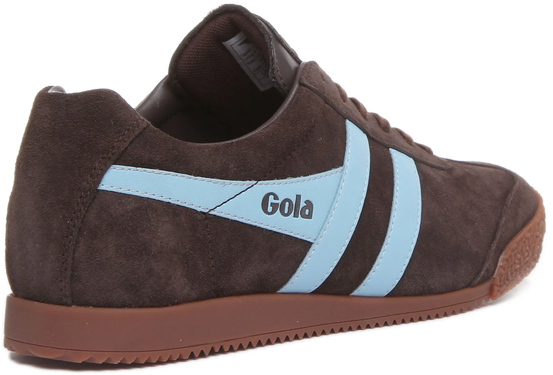 Gola Classics Harrier Low Pro Sun Black 1968 Retro Zapatillas de ante y cuero para hombre en negro y blanco