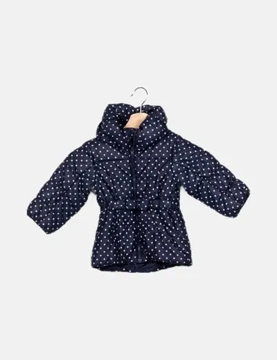 H&M Abrigo azul marino estampado motas