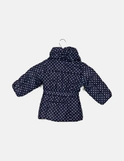 H&M Abrigo azul marino estampado motas