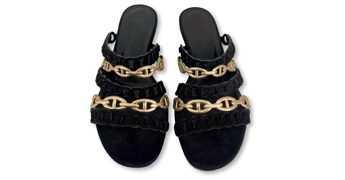 Hermès Orilla Negro Dorado 