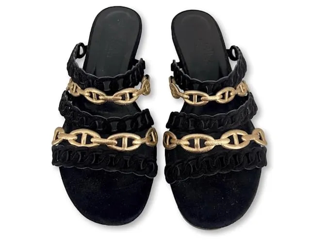 Hermès Orilla Negro Dorado 