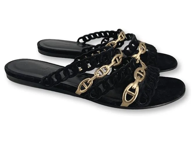 Hermès Orilla Negro Dorado 