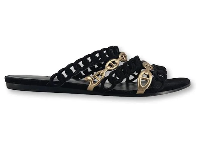 Hermès Orilla Negro Dorado 