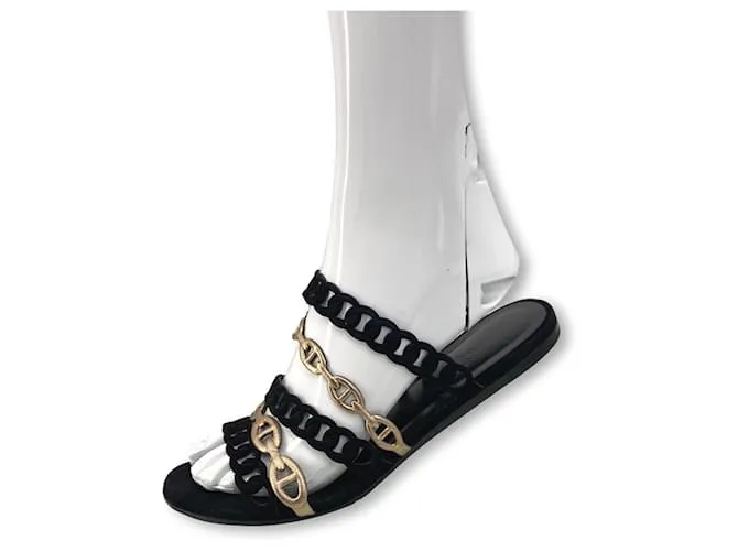 Hermès Orilla Negro Dorado 