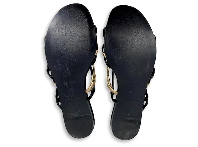 Hermès Orilla Negro Dorado 