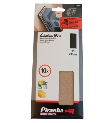 Hoja lija 1/3 pq 10 gr150 PIRANHA 93x230mm STA31070XJ