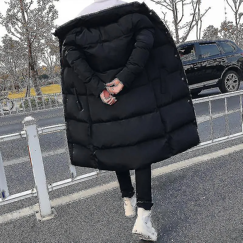 Hombre Chaqueta Larga Abajo Abrigo Lujo Invierno Negro Sólido Parkas Hombres Plus Size 4xl Grueso Cálido Slim Fit Abrigo Masculi