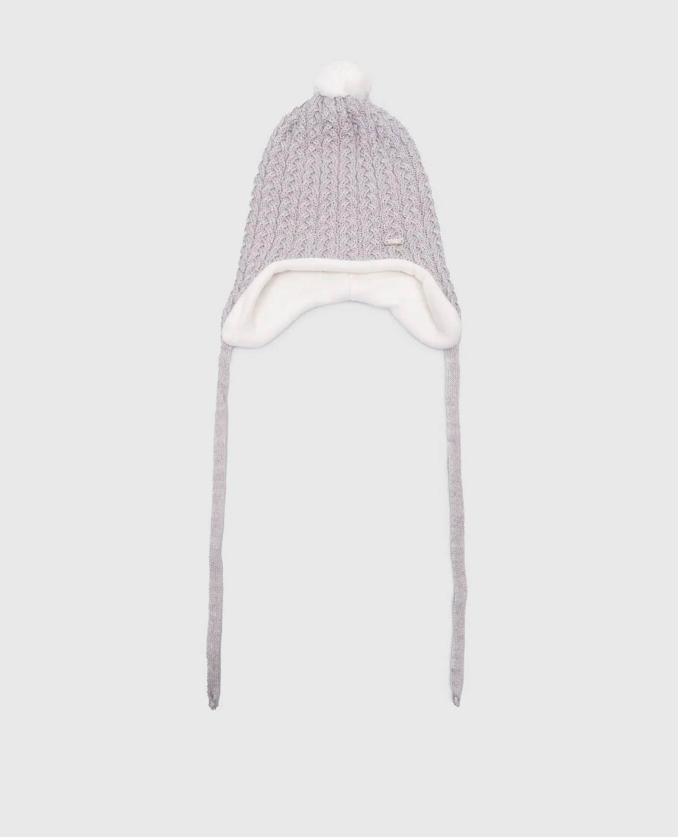 Il Trenino Children's gray hat made of wool with a textured pattern