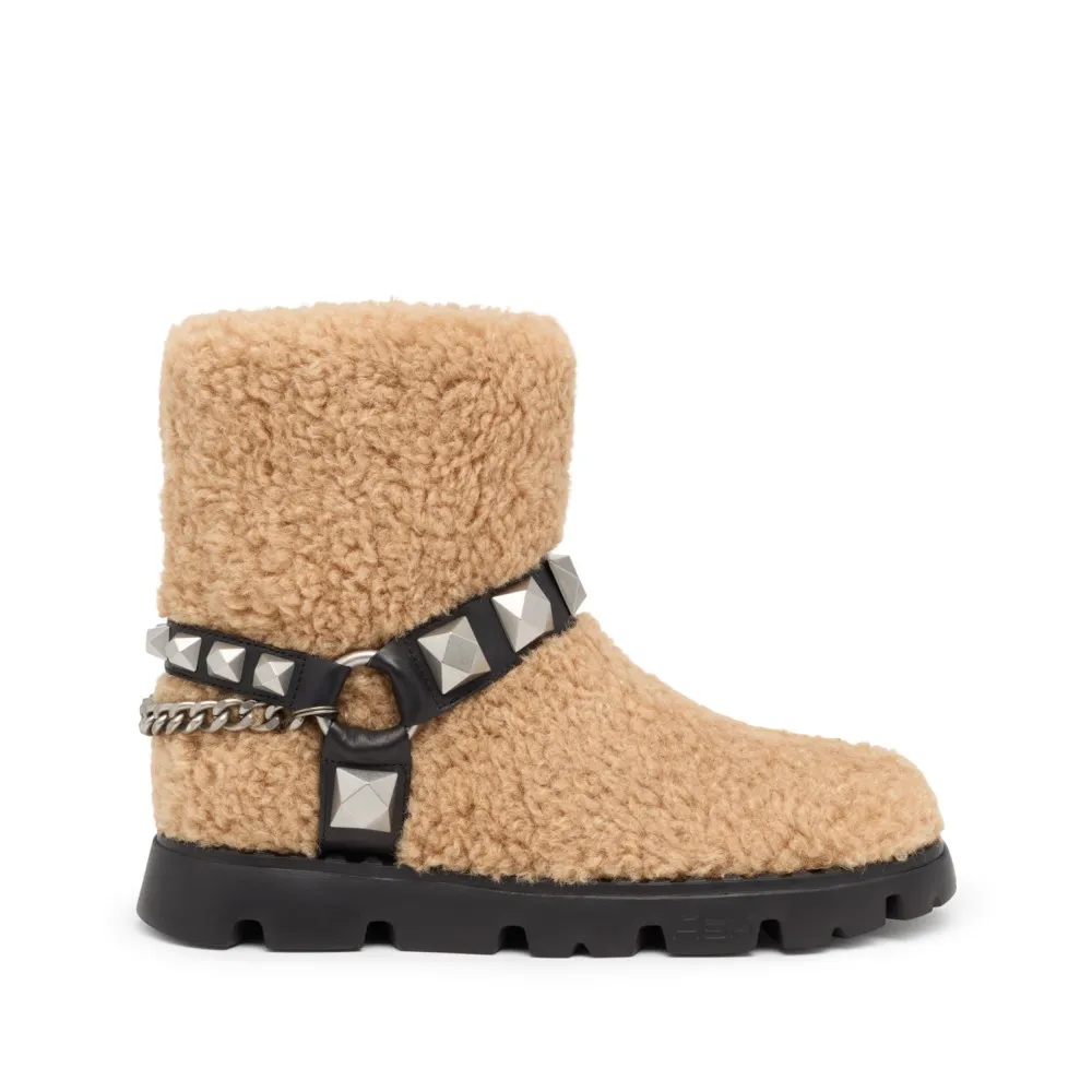 JAGGER Curly Fake Fur Biscuit/Black