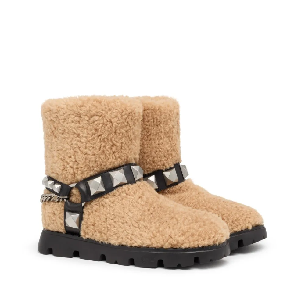 JAGGER Curly Fake Fur Biscuit/Black