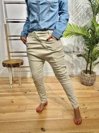 Jeans Baggy TWELLO Beige