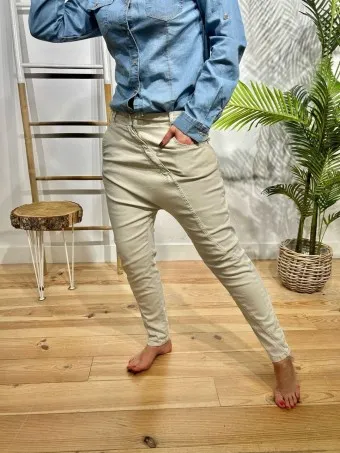 Jeans Baggy TWELLO Beige