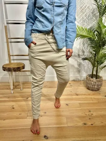 Jeans Baggy TWELLO Beige