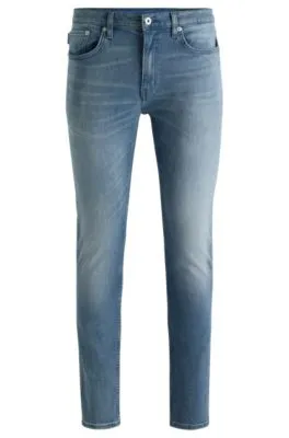 Jeans extra slim fit de denim elástico azul medio