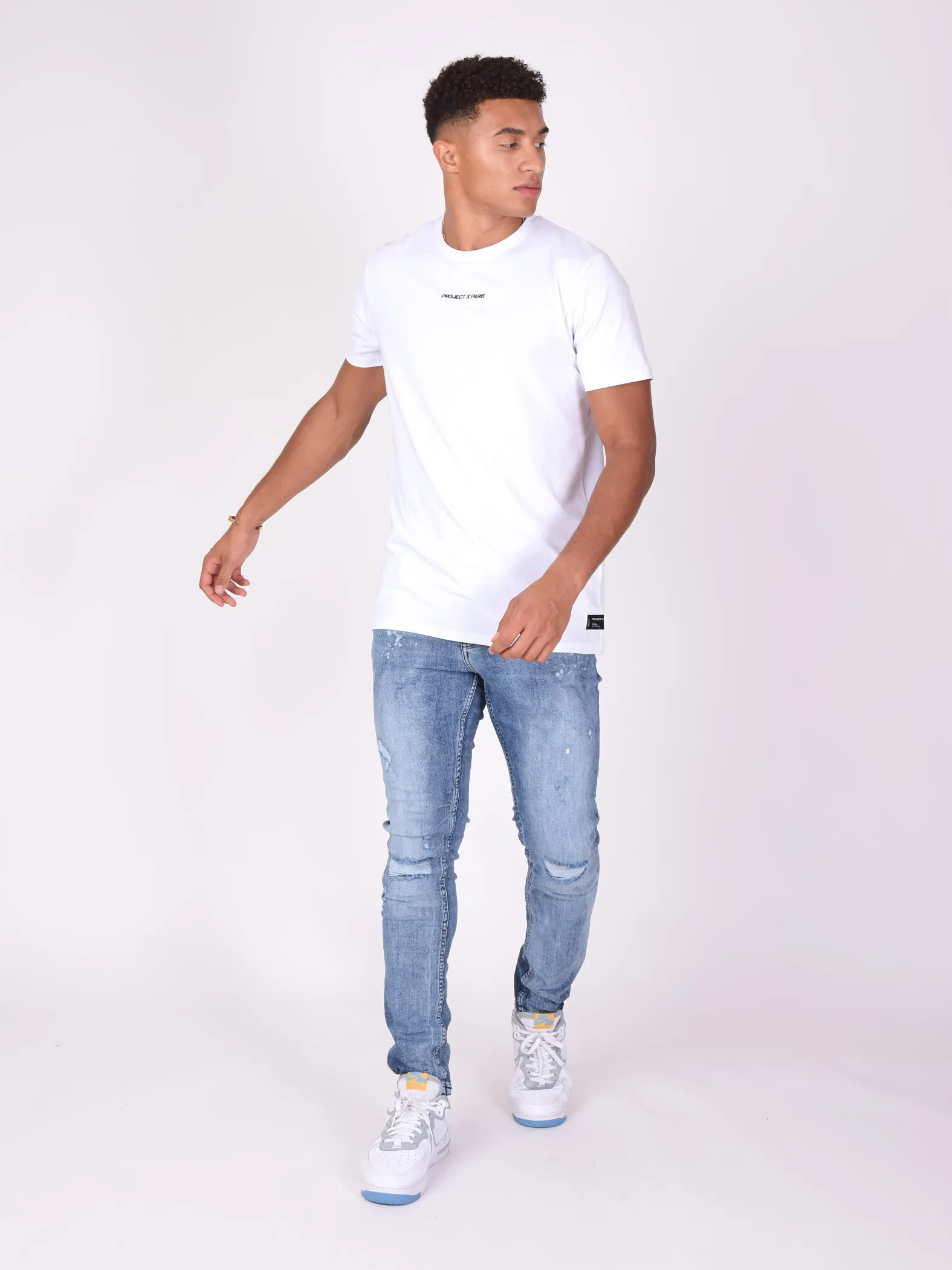 Jeans pitillo efecto desgastado