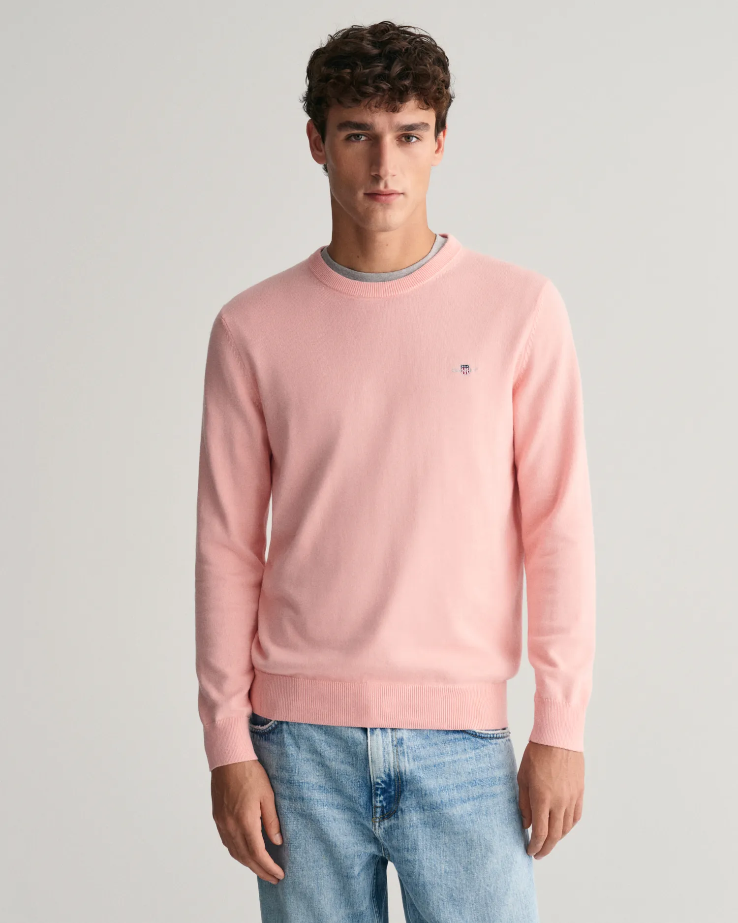 Jersey de cuello redondo de algodón clásico