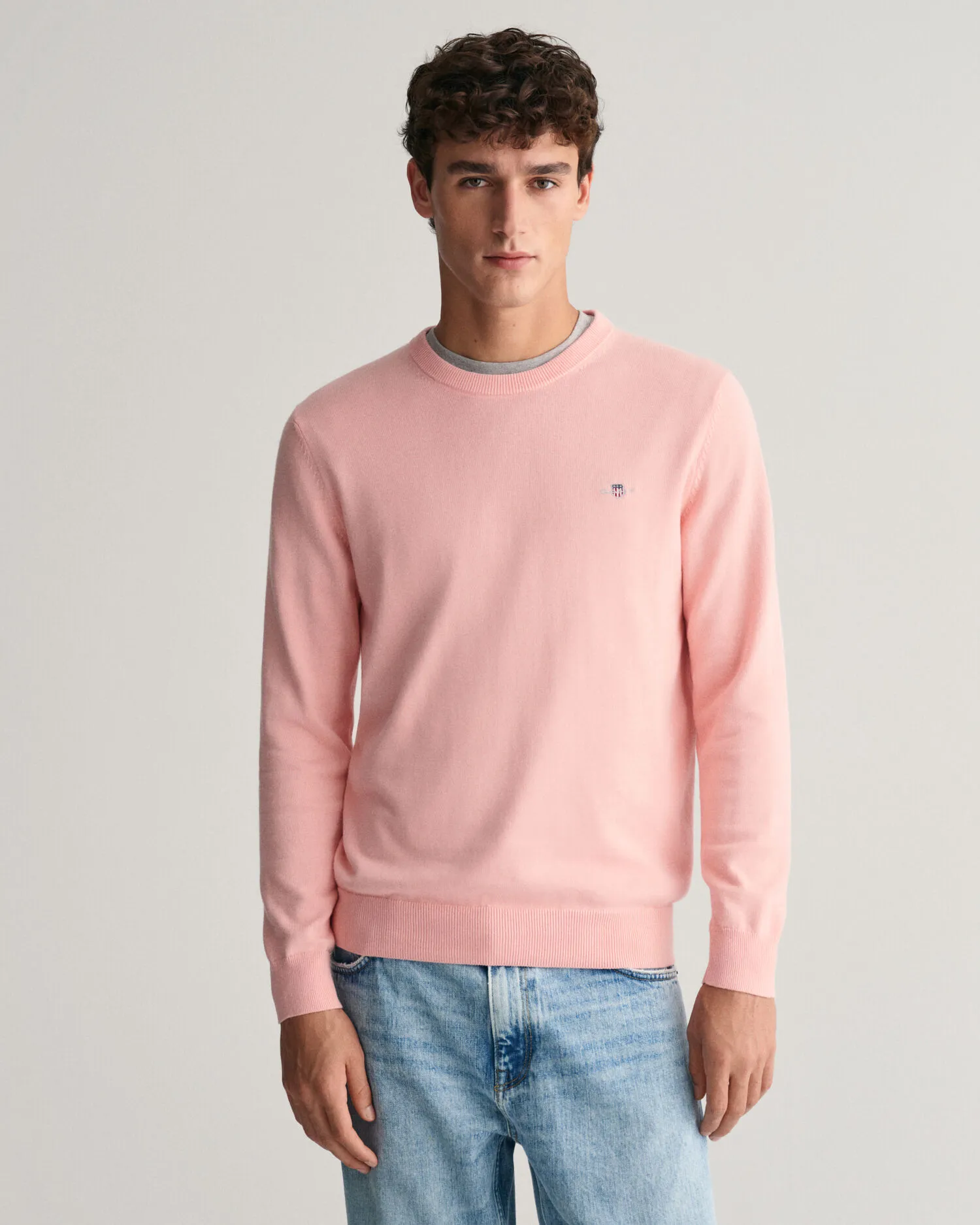 Jersey de cuello redondo de algodón clásico