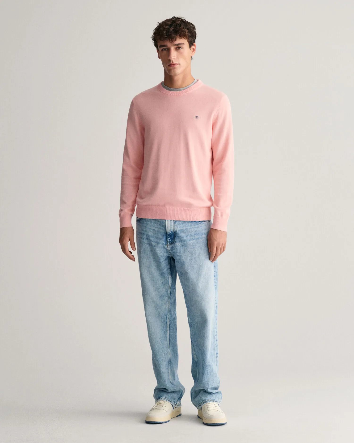 Jersey de cuello redondo de algodón clásico