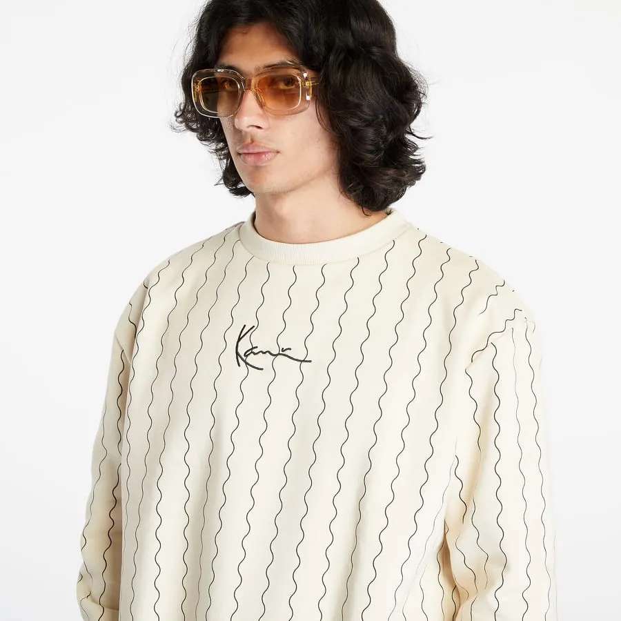 Karl Kani Small Signature Ziczac Pinstripe Crewneck