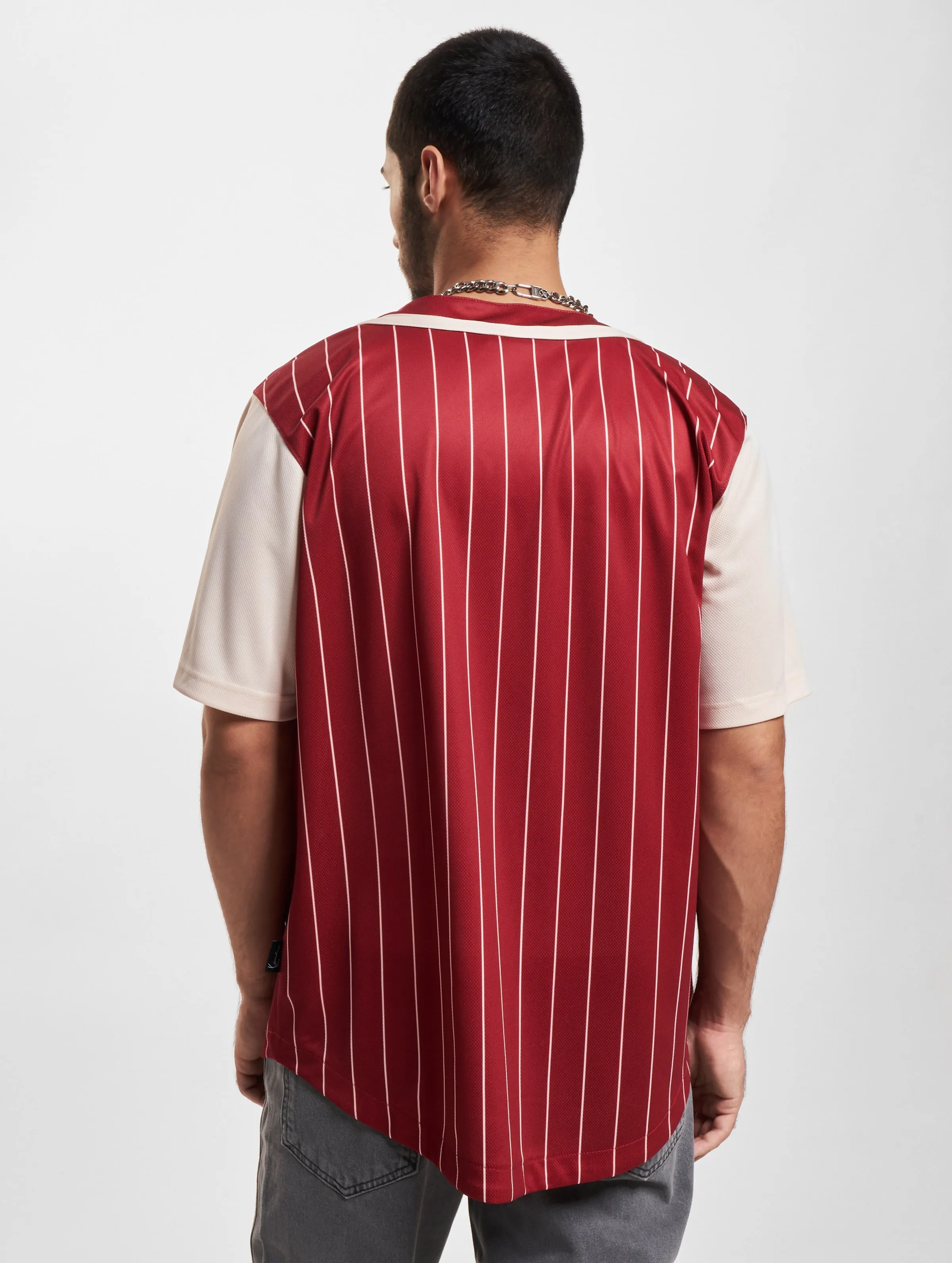 KARL KANI TREKKING BLOCK PINSTRIPE BASEBALL TSHIRTS
