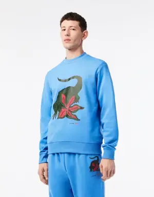 Lacoste Sudadera de hombre Lacoste × Netflix en felpa de algodón ecológico con estampado