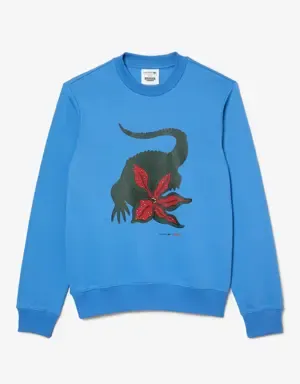 Lacoste Sudadera de hombre Lacoste × Netflix en felpa de algodón ecológico con estampado