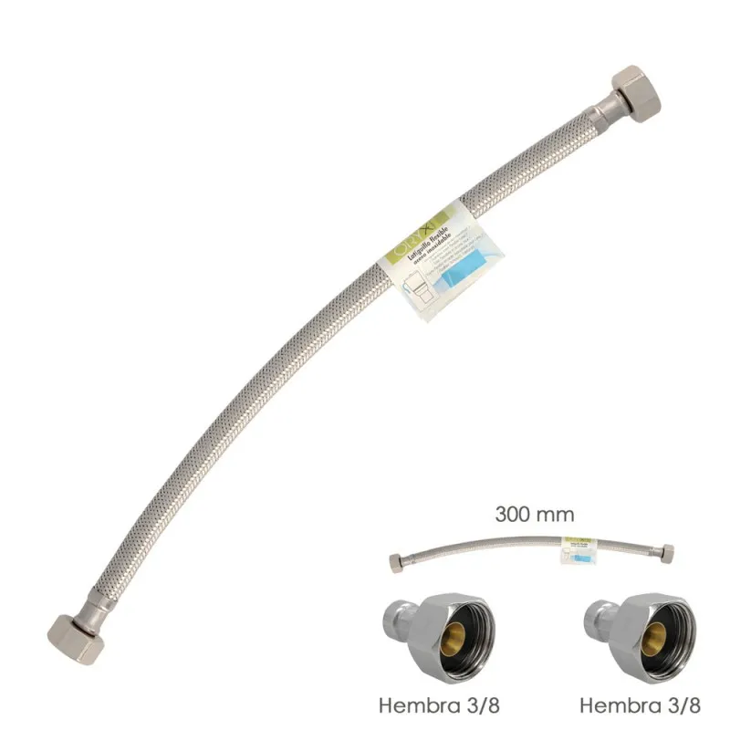 LATIGUILLO FLEXIBLE ACERO INOXIDABLE HEMBRA 3/8  HEMBRA 3/8  300MM