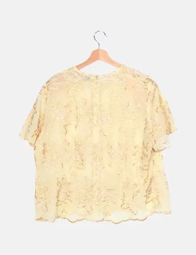 Marigar Blusa amarilla flores