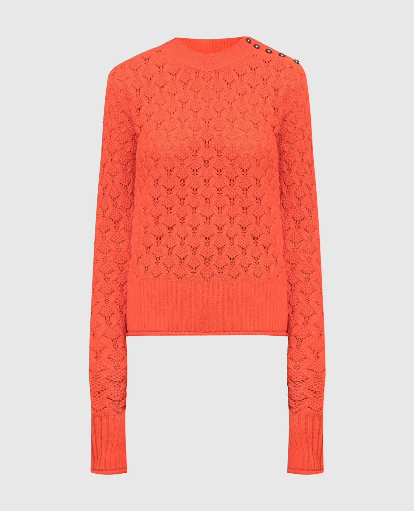 Max Mara Sportmax Theodor orange jumper in wool and cashmere with openwork knit