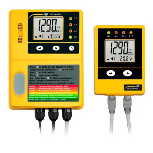 MEDIDOR DE GAS PCEWMM, CON SENSOR DE CO2, MEDIDOR + ALARMA EXTERNO