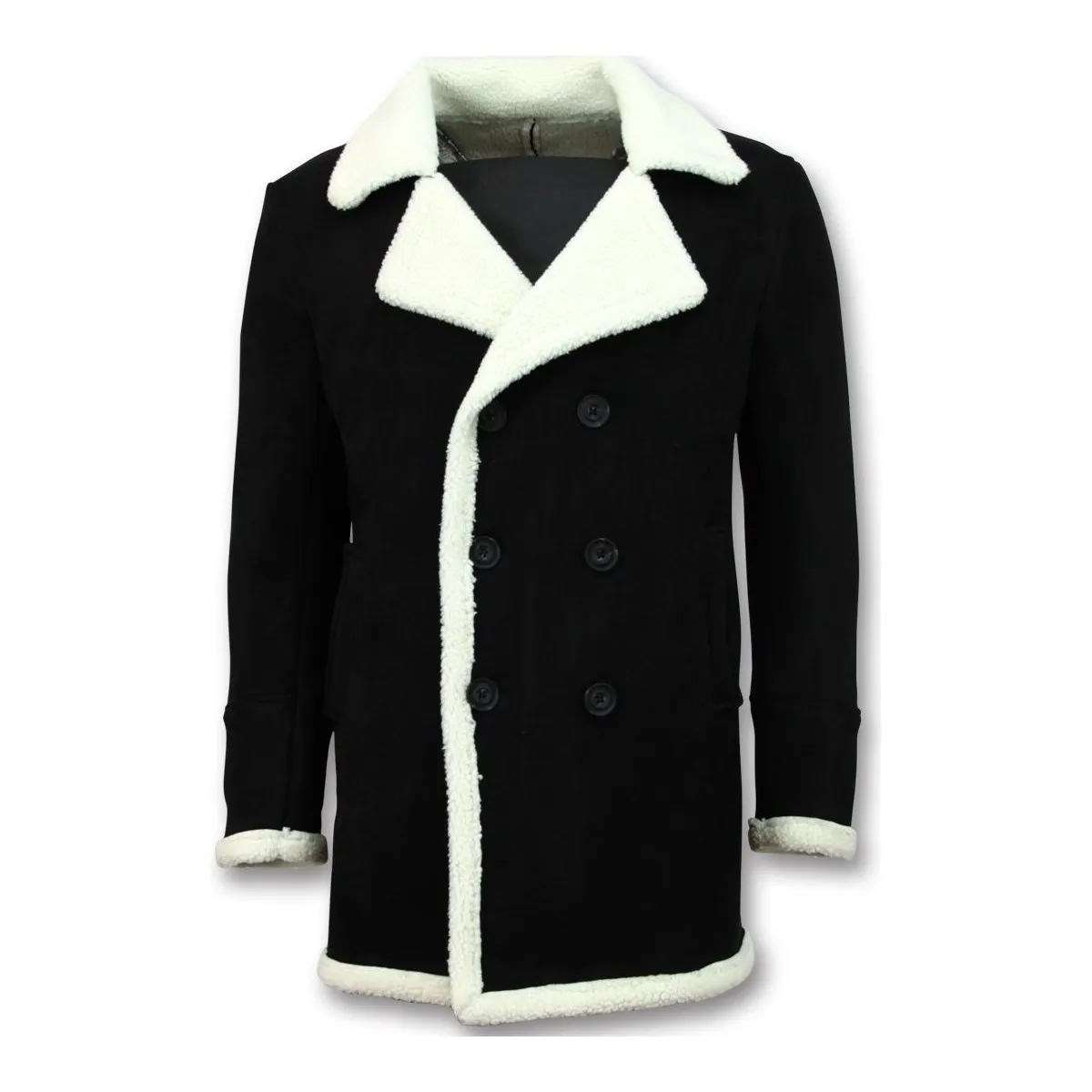 Men Abrigo De Piel Artificial Lammy
