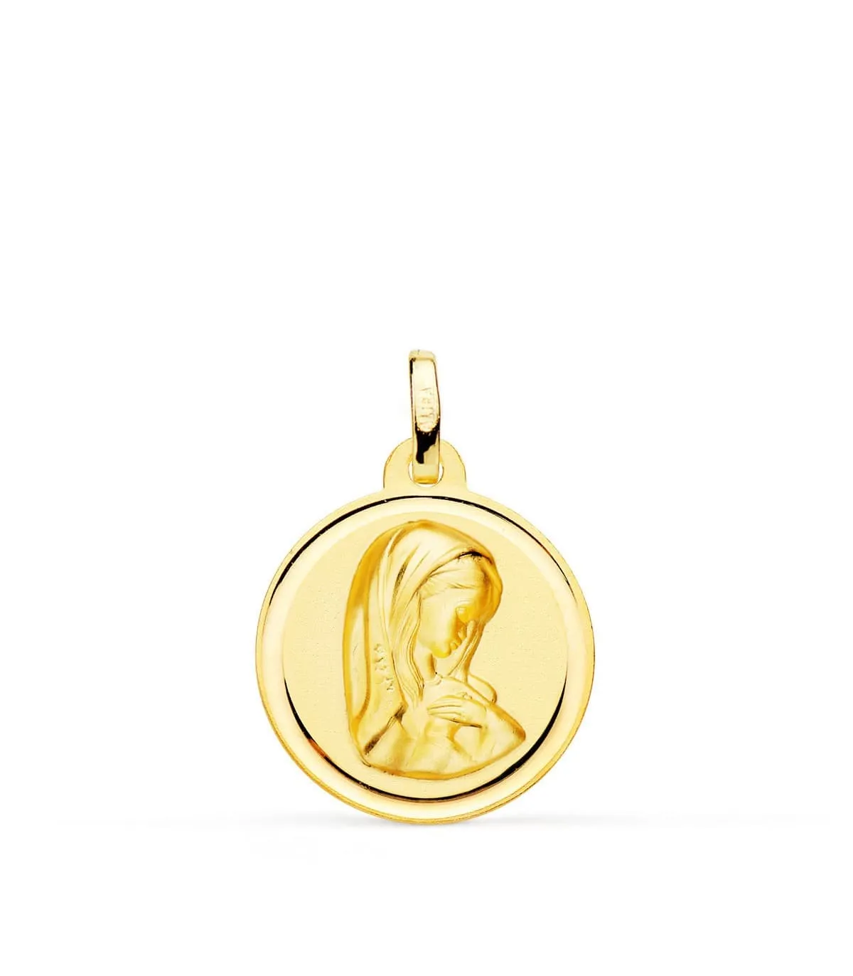 Médaille Or 18K bisel Vierge 18mm