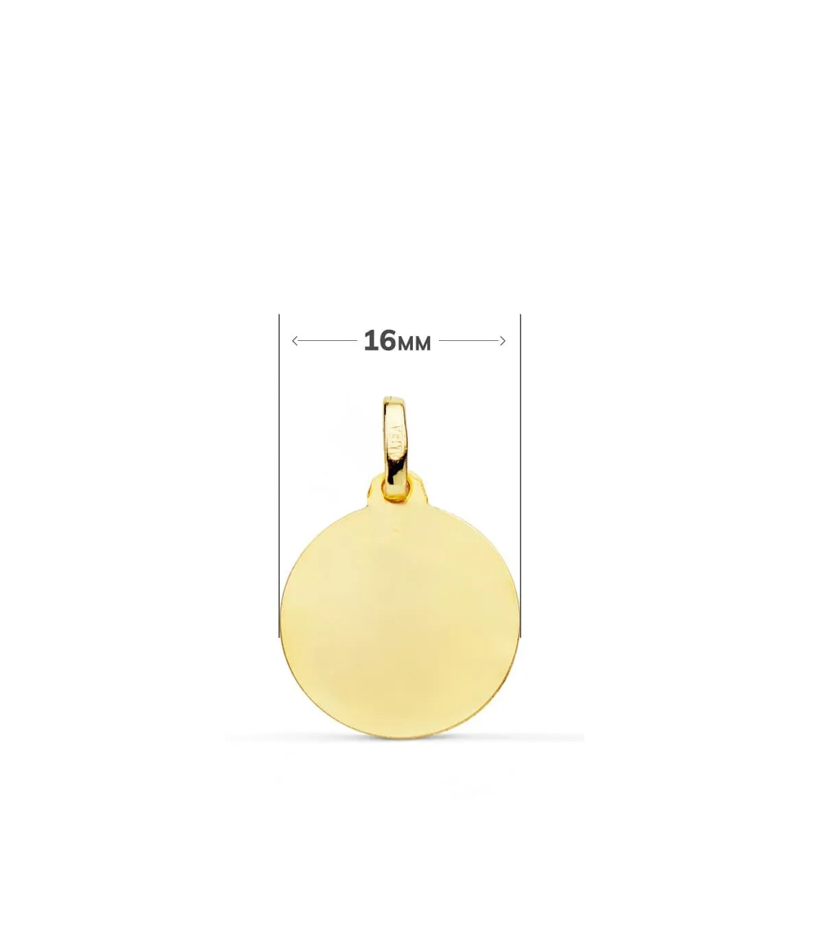 Médaille Or 18K bisel Vierge 18mm