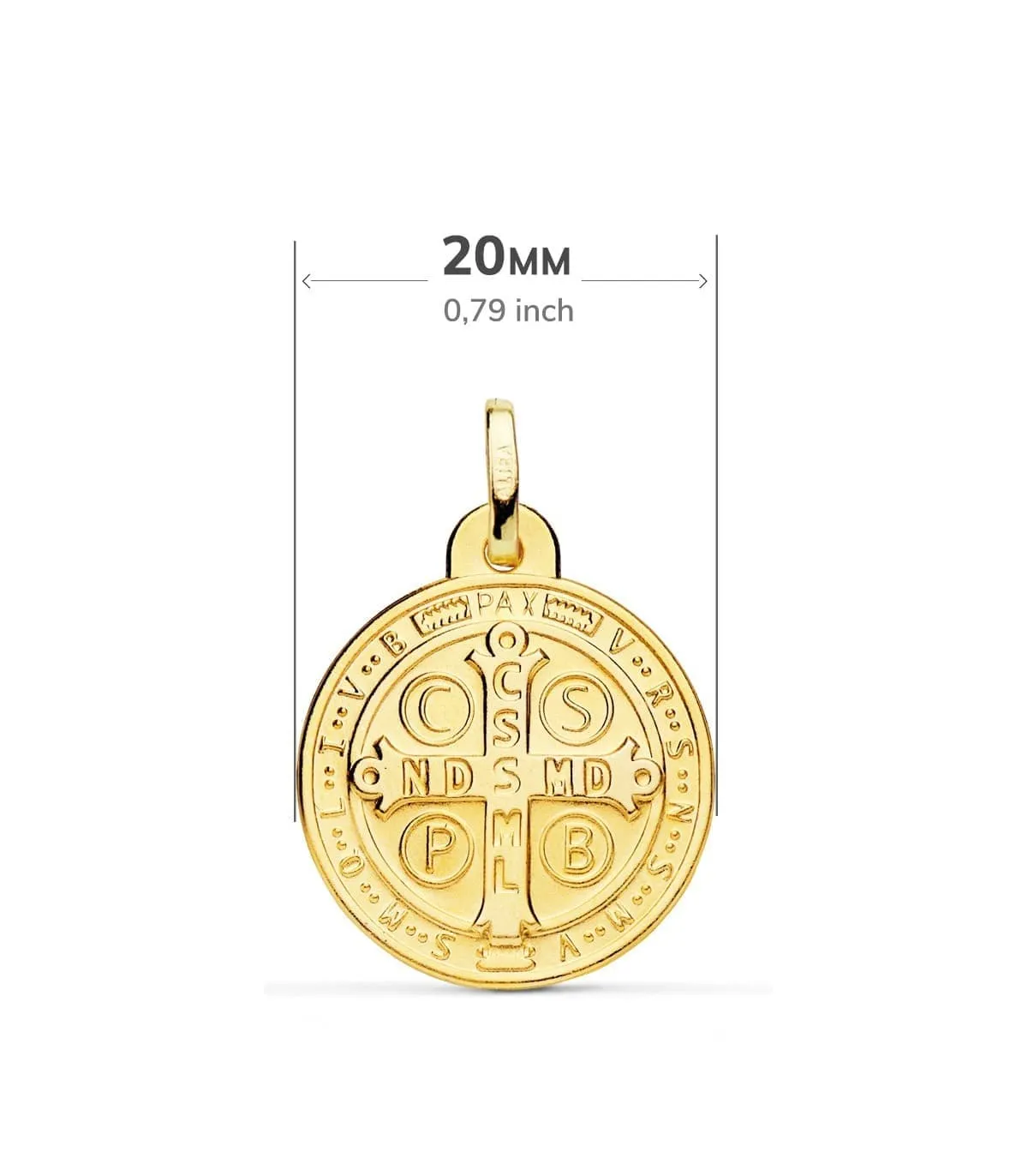 Médaille Saint Benoît Or 18K 20mm