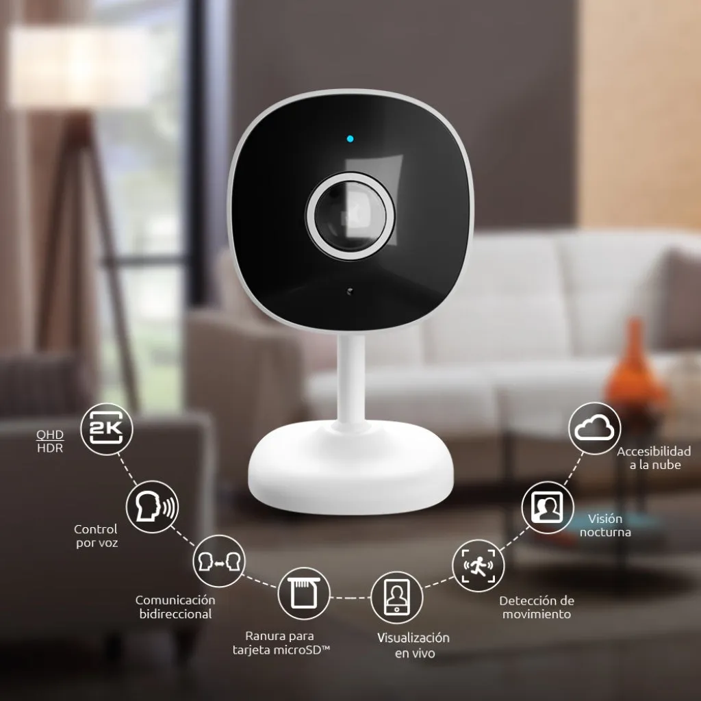 NEXXT SOLUTIONS KIT SMART HOME CáMARA INTELIGENTE WIFI DE 2K PARA INTERIOR  + CáMARA INTELIGENTE WIFI + BOMBILLO INTELIGENTE, 