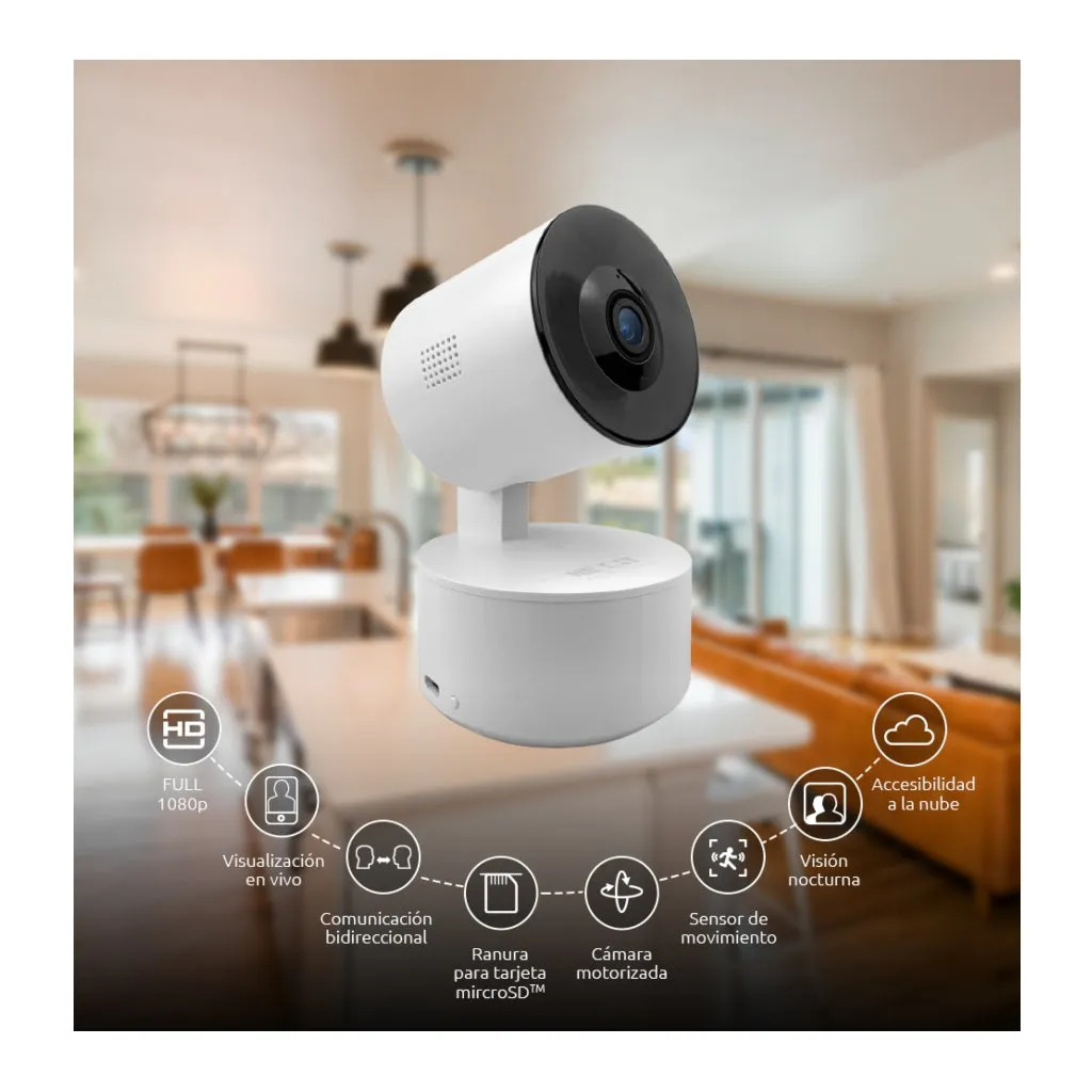 NEXXT SOLUTIONS KIT SMART HOME CáMARA INTELIGENTE WIFI DE 2K PARA INTERIOR  + CáMARA INTELIGENTE WIFI + BOMBILLO INTELIGENTE, 
